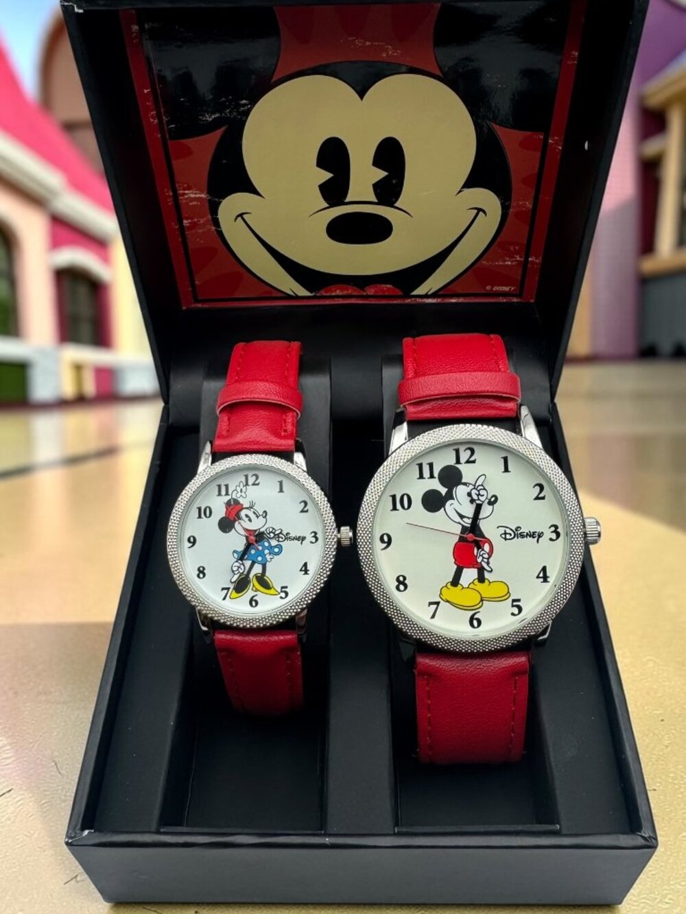 Disney Mickey and Minnie Mouse His & Hers Watch Gift Set (Accutime)